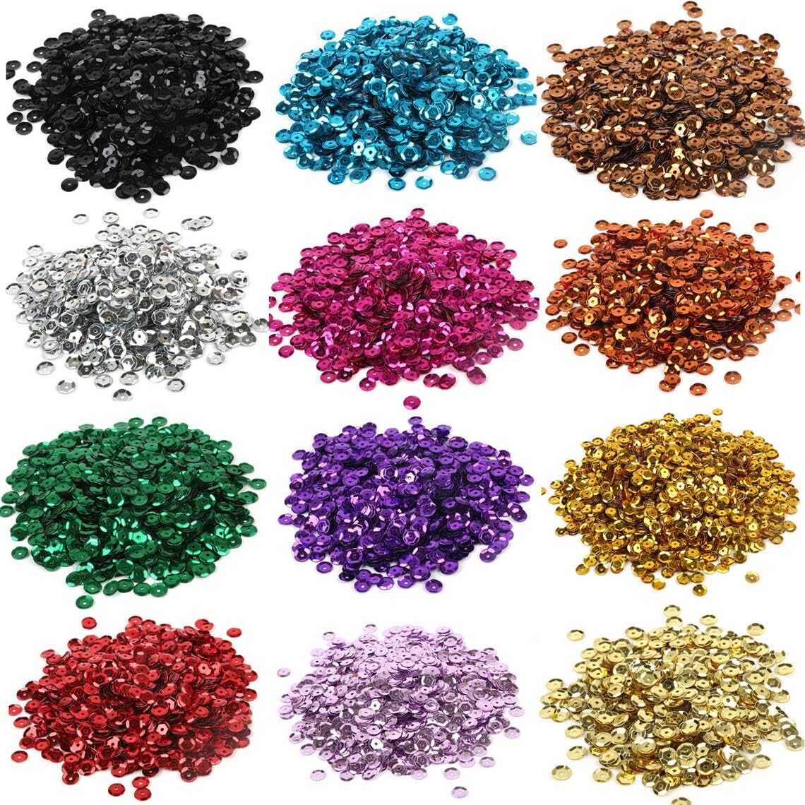 OMX Metallic Finish Faceted Cup Sequins, Sitara, Pack 250 Gram (Approx 27000 PC), Size 6 MM Sequins, Pastel Colours for Embroidery, Embellishing, Apparels, DIY Art Craft Supplies, (Violet Colour)