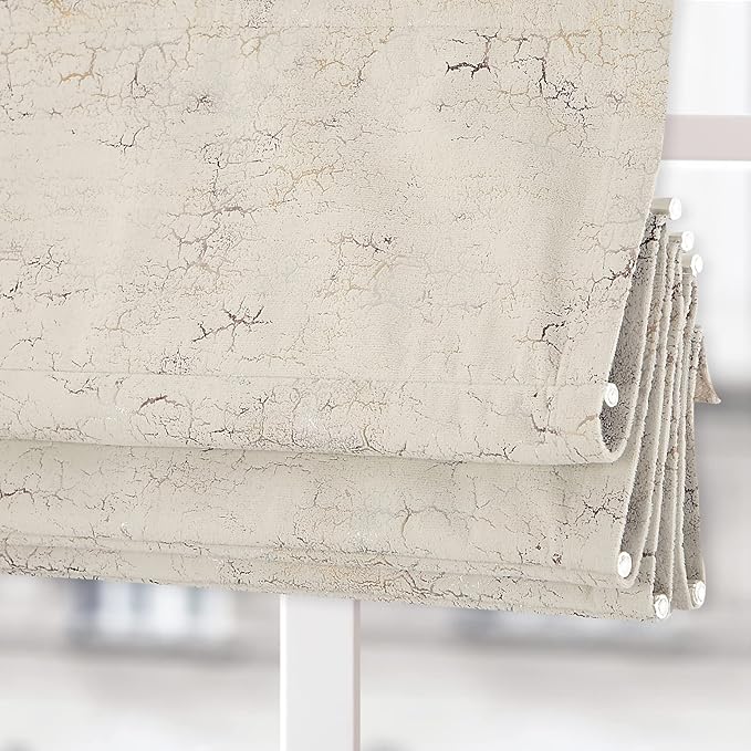 Cordless Cream White Roman Shades Window Blinds, Blackout