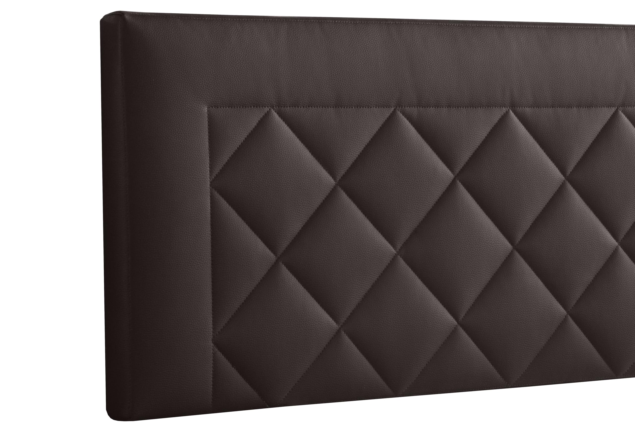 Cabecero Tapizado para Cama 135 Cm Domus | Anclaje a Pared | Cabezal Acolchado | Polipiel Color Chocolate (145 x 50 x 7 cm)