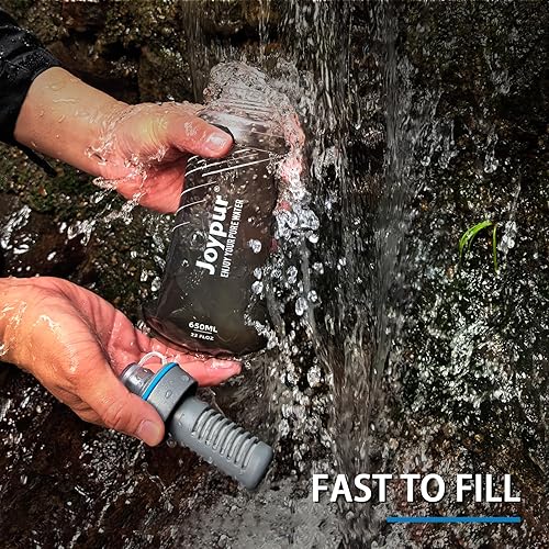 Miniatura 4 de Botella de filtro de agua plegable para apretar, 22.0 fl oz con filtro con certificación NSFFDA, Befree o Peak Series reemplazo para senderismo,