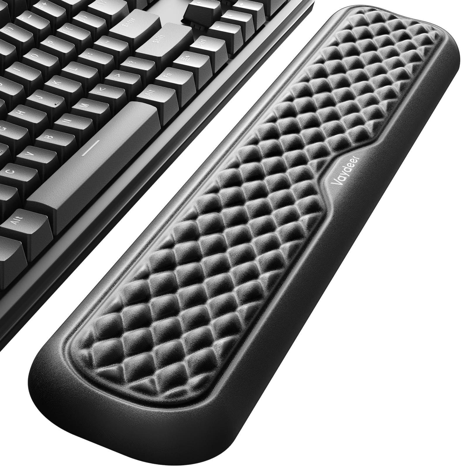 Vaydeer Keyboard Wrist Rest, Large Wrist Support Pad, Memory Foam Hand Rest for Desk, Ergonomic Computer Cushion Soft Laptop Typing, Office Gaming Palm Arm Carpal Tunnel Pain Relief(17.32inch, Black)