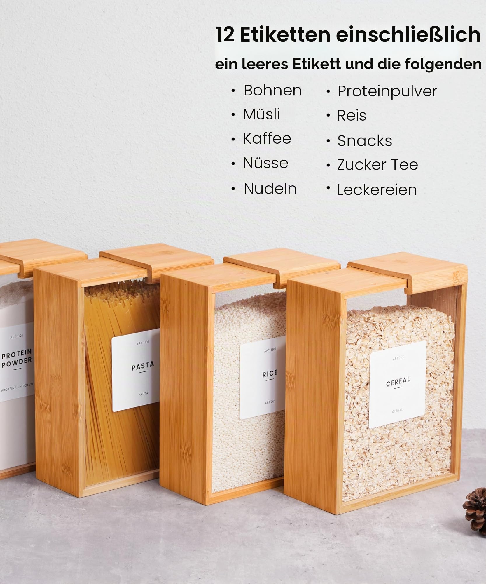 APT 1101 Lebensmittelspender, 2 l, Küchenorganizer und -behälter, Aufbewahrungsbehälter für Lebensmittel und Müsli, zum Organisieren und Aufbewahren von Müsli, Getreide, Reis, Mehl, Snacks (Acryl, 2)