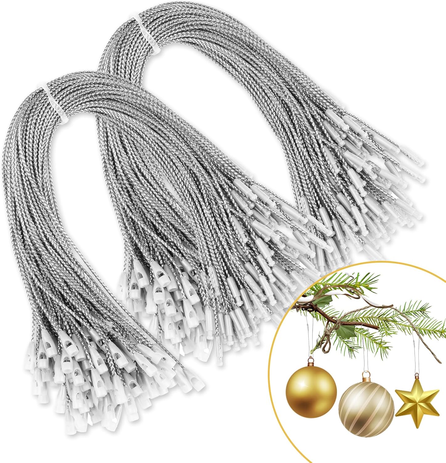 CCINEE 200 Pcs 7.9" Inch Christmas Ornaments String Hanger
