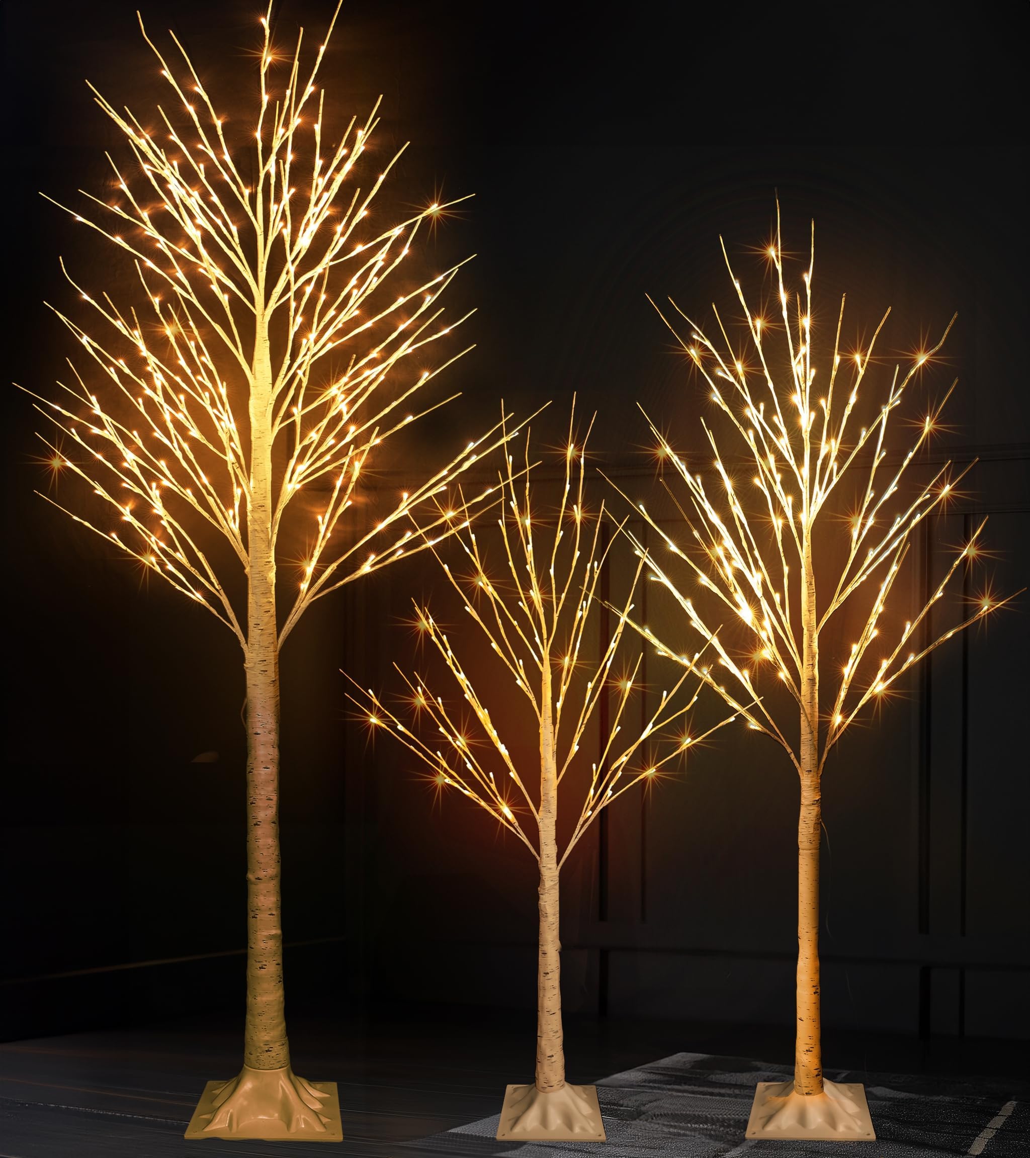 Dazzle Bright 3-Pack Lighted Birch Trees
