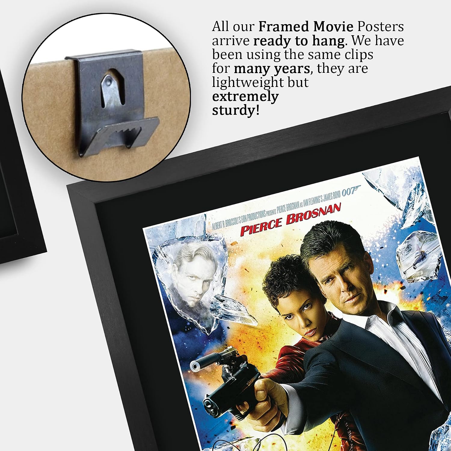 HWC Trading James Bond - Die Another Day Movie Poster Pierce Brosnan Signed 16 x 12 inch Framed Gift Printed Autograph Film Print Photo Picture Display - 16" x 12" Framed