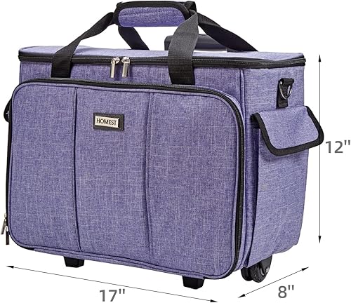 Miniatura 12 de Homest - Caja de transporte de máquina de coser; bolsa universal con correa para el hombro, compatible con la mayoría de las máquinas estándar Morado