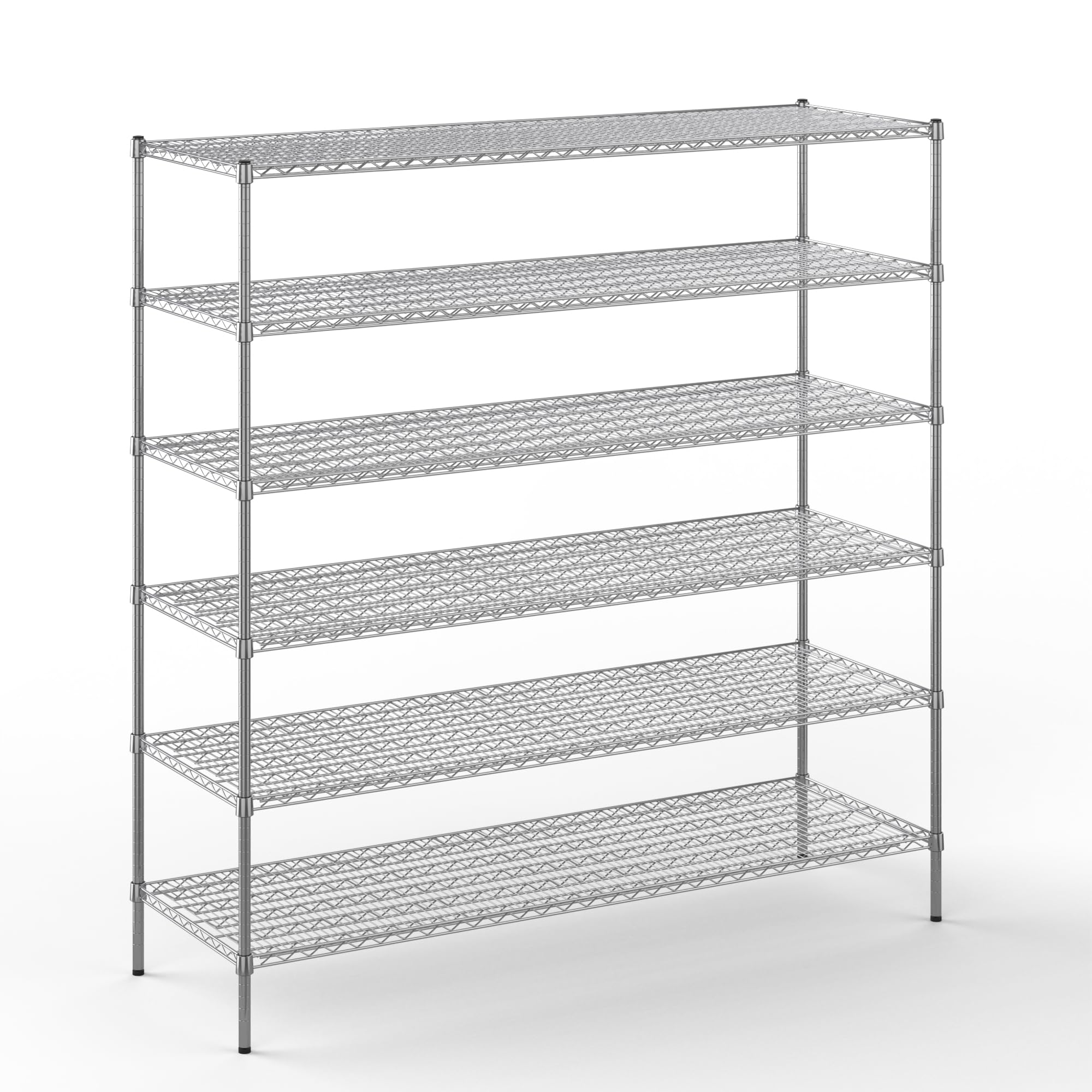 24" Deep x 72" Wide x 74" Height Wire Shelving Kit | 6-Tier | NSF Commercial Storage Rack Unit
