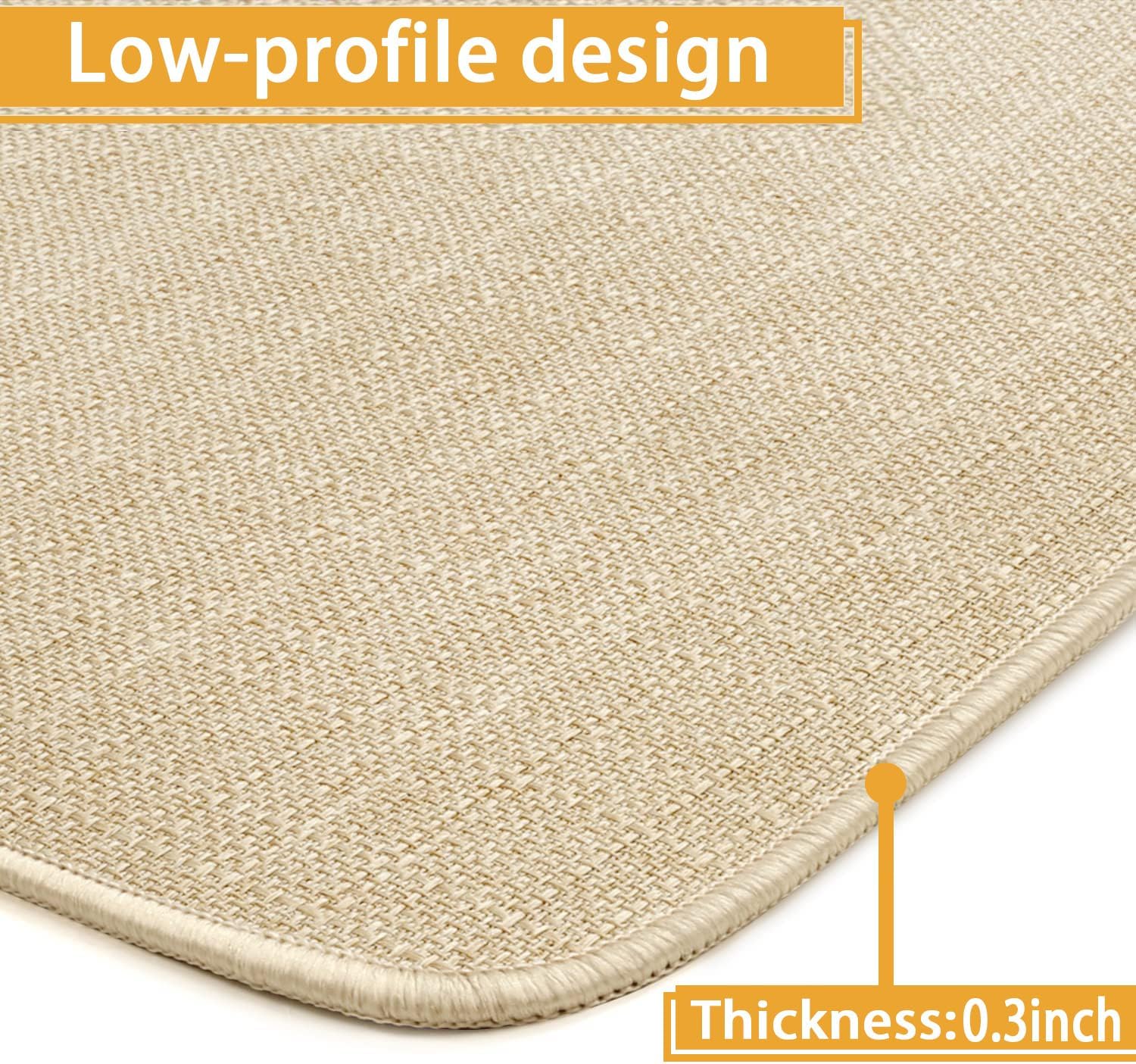 Farmhouse Kitchen Mat Set of 2 Non Slip Farmhouse Sunflower Kitchen Rugs for Floor Rustic Low-Profile Washable Home Decor Kitchen Mats 17x47 Inch and 17x29 Inch