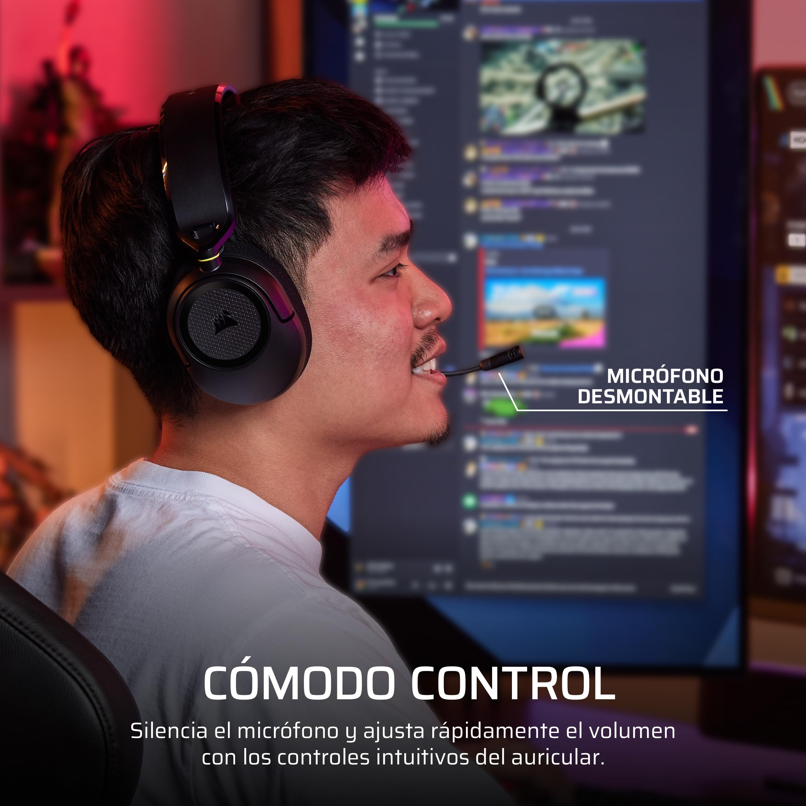 Corsair HS35 v3 Auriculares Inalámbricos para Videojuegos – Negro | 2,4 GHz y Bluetooth, Ligeros y Cómodos, Dolby Atmos - PC, PS5, PS4, Switch, Mac, Móviles