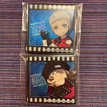 ペルソナQ2 スクエアホロ缶バッジ 真田明彦 荒垣真次郎 セット 未開封