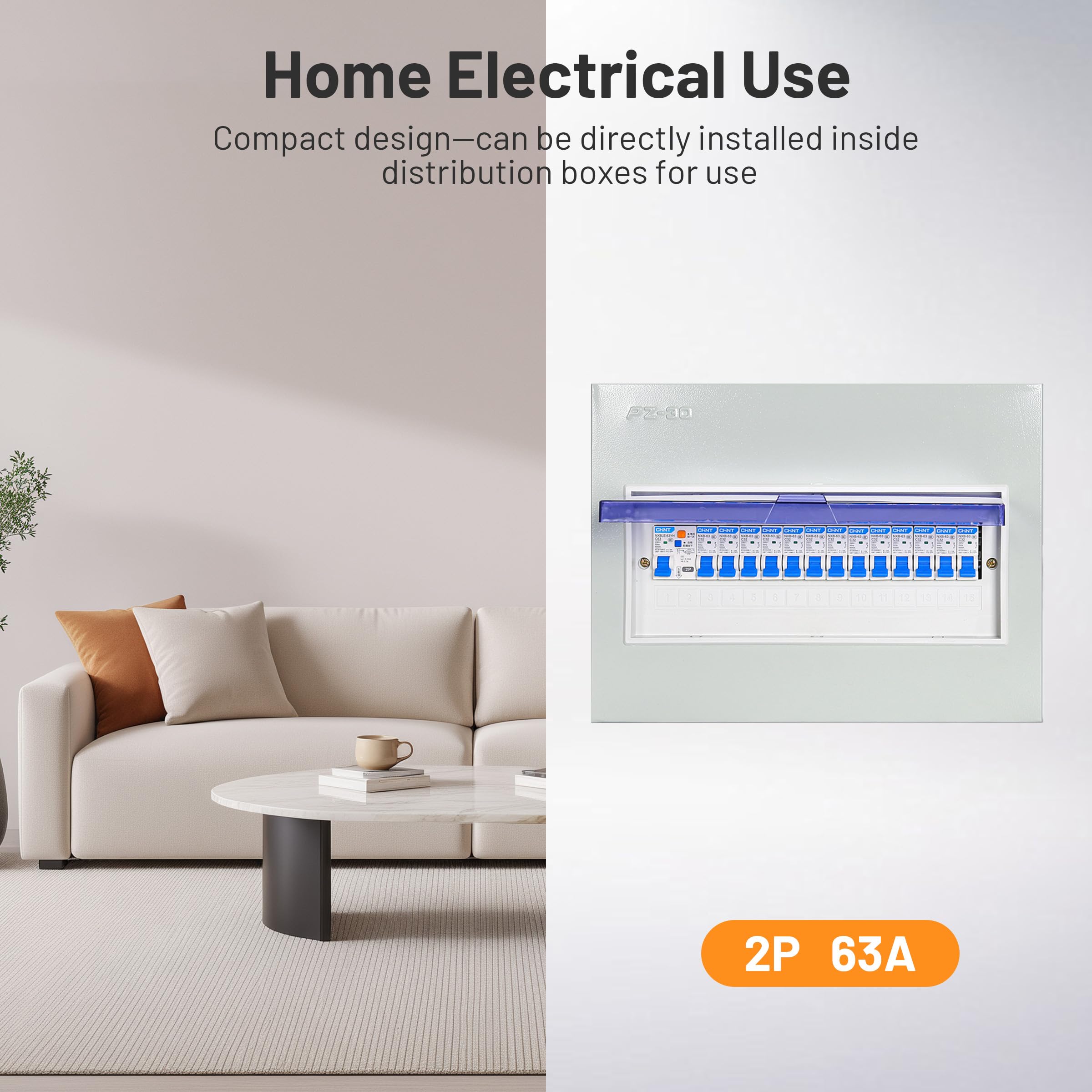 Interruttore di Trasferimento Automatico a Doppia, DIN 2P 63A ATS Dual Power Automatic Transfer, Switch Selettori Elettrici 220V, Commutatore Alimentazione di Emergenza