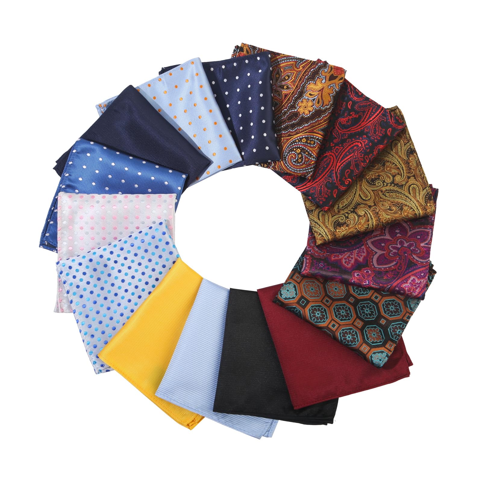 15 Pack Men's Pocket Squares, Soft Hankies Premium Mens Pocket Square Handkerchiefs Set