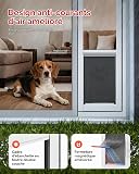 VEVOR Sportello per Cani per Porte Scorrevoli con Apertura a Battente, Telaio in Lega di Alluminio con Sportello e Chiusura di Sicurezza, per Cani di Taglia Grande e Porte Esterne Abitazioni Affittate - 4