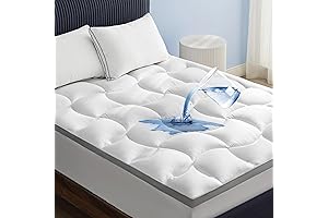 Bedsure Waterproof Queen Size Bed Topper - Breathable Extra Thick 800GSM Mattress Protector