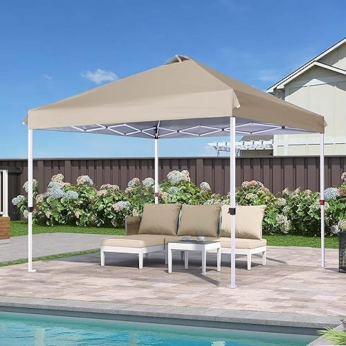 Miniatura 7 de SCOCANOPY Parte superior de repuesto con ventilación de aire para marco de toldo de 10 x 10 pulgadas, solo cubierta de toldo, (beige)