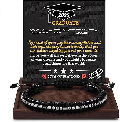 Inspirational Gifts for Men Morse Code Bracelets Mens Bracelets Graduation Gifts for Him Fathers Day Adjustable Leather Bracelet Motivational Birthday Annivesary Jewelry Stocking Stuffers for Men