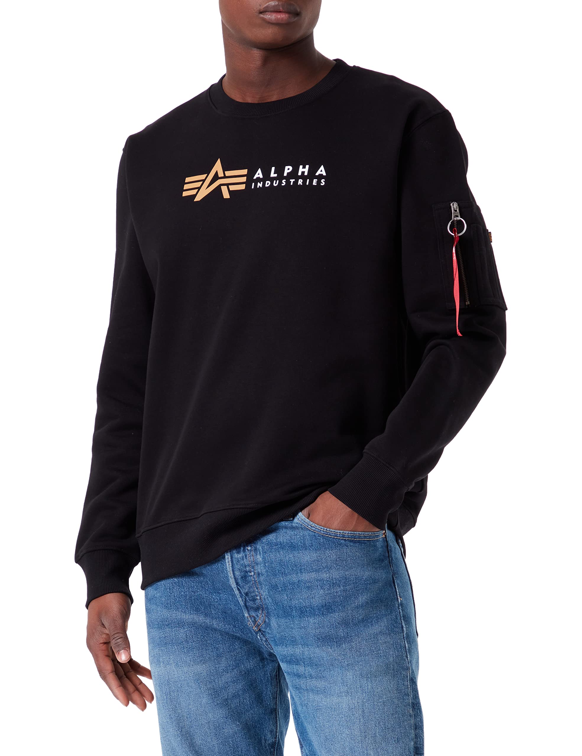 ALPHA INDUSTRIES Men's Alpha Label Sweater Sports Hoodie