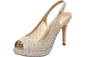 Women's High High Heels Platform Dress Rhinestones Peep Toe Pumps Shoes