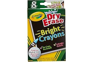 Crayola Dry-Erase Bright Crayons (8-Count) for Whiteboards: vibrant, erasable expression