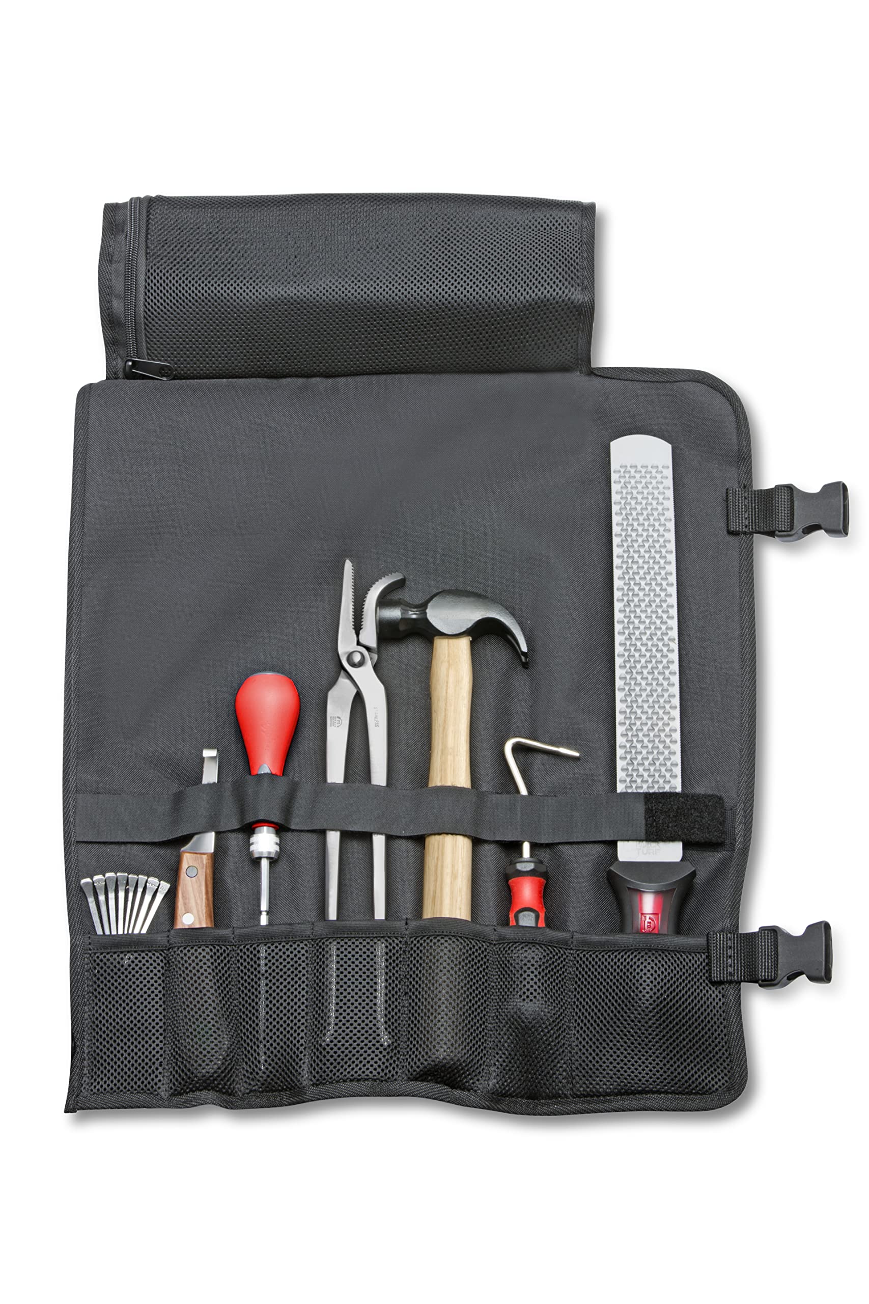 F.DICK Hufpflege-Set (Hufmesser, Hufraspel, Hufreiniger, Hufnietzange, Beschlaghammer, Schraubendreher; Hufnagel, in Tasche) 63470000