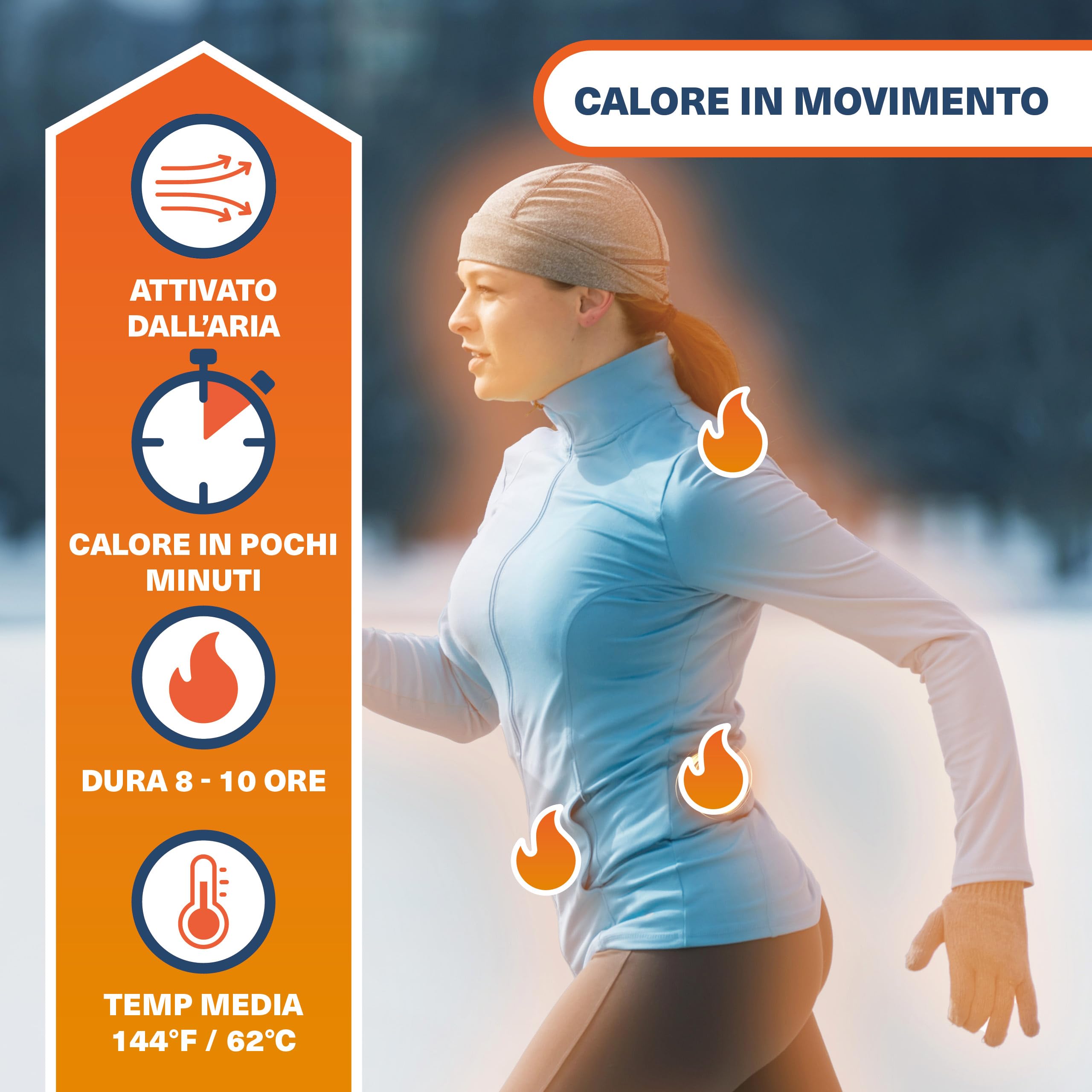 Bramble - Scaldamuscoli adesivi (confezione da 40) - Cerotti adesivi ultrasottili per un calore mirato - Attivati ​​dall'aria e inodori - Fino a 10 ore di calore
