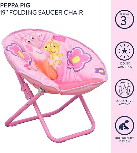 Miniatura 24 de Idea Nuova Paw Patrol Skye - Silla plegable Saucer™ de 19 pulgadas con marco de metal rosa, a partir de 3 años Avengers / Gris,Pistas de