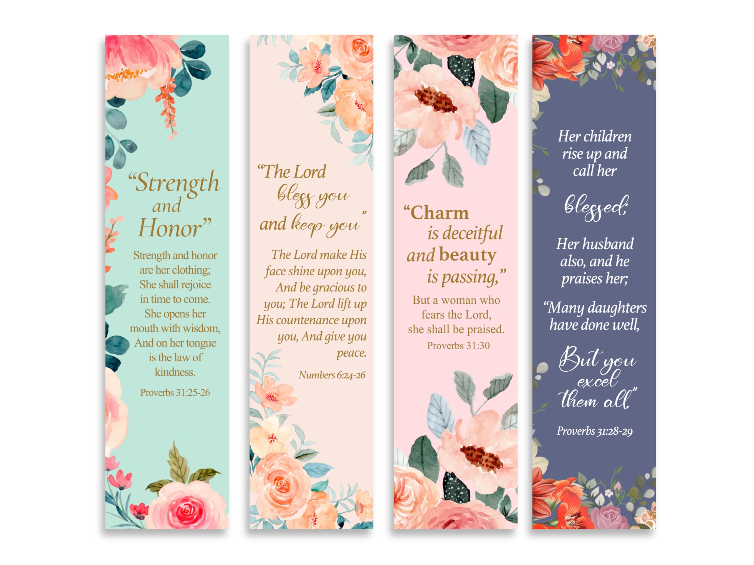 Amazon.com: Christian Floral Bookmarks Verses for Mom, Variety ...