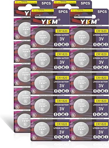 Miniatura 1 de CR1620 Battery DL1620 ECR1620 CR1620 3V Lithium Coin Cell Battery for Car Remote Key Fob Watch LED Light 3D Glasses 20 Pack
