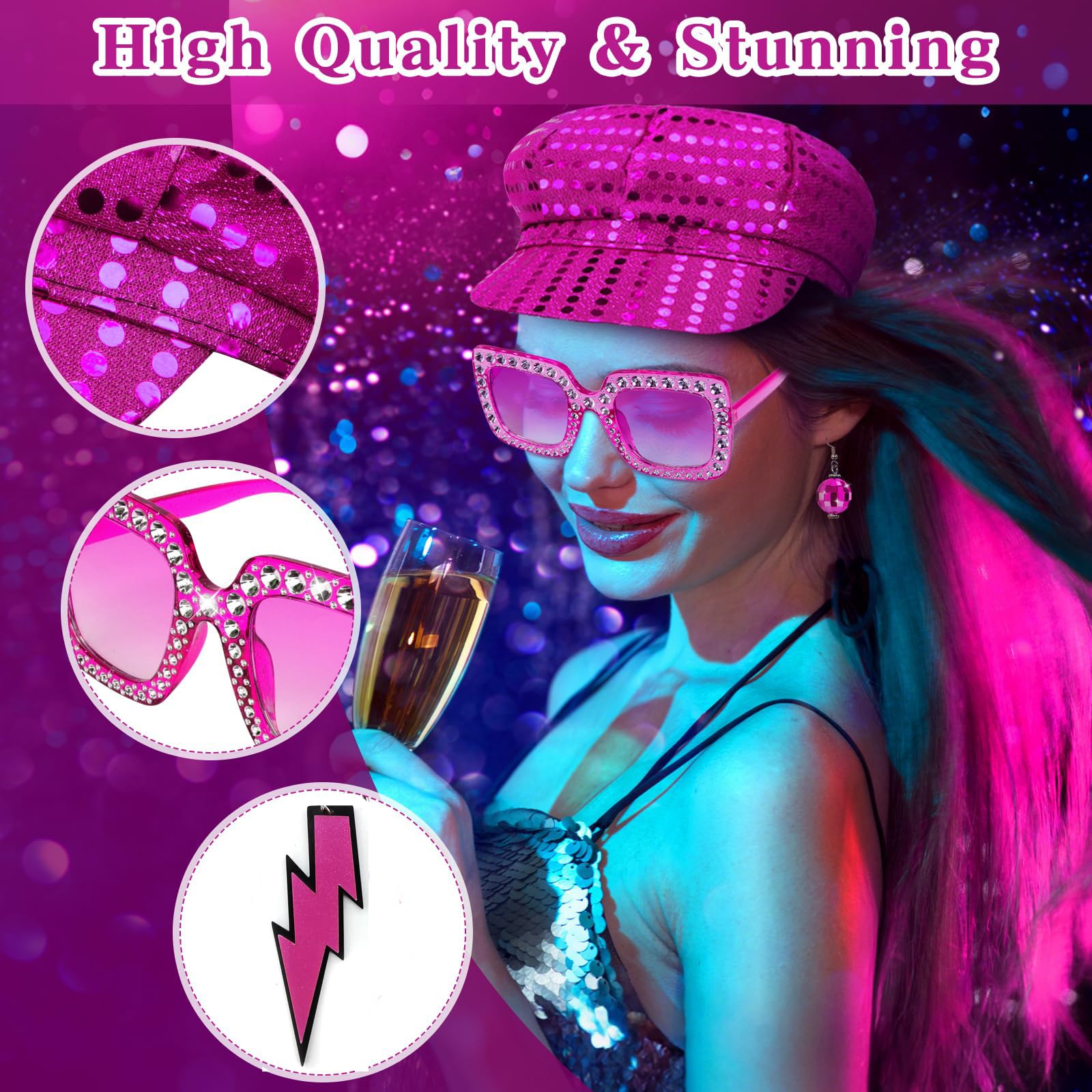 WFKKMEQ Sequin Hat - Image 3