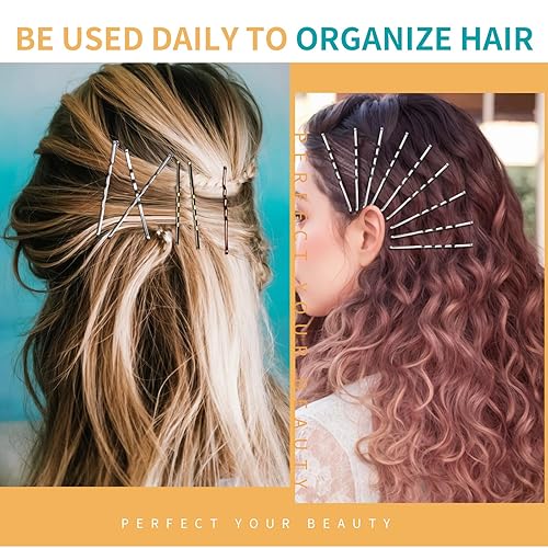 Miniatura 5 de Teenitor 250 pines Bobby Pins, 2.75 pulgadas, pasadores Bobby Pins Brown Black Blonde Silver para mujeres y niñas, alfileres grandes para cabello
