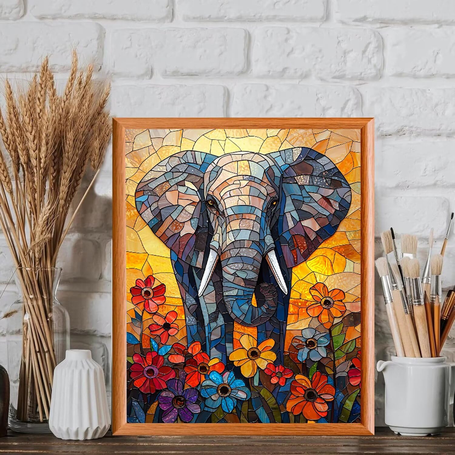 WEISHIWE Elefante Dipingere con i Numeri per Adulti, 70x90cm a-124 | Paint by Numbers Kit con Pennelli e Acrilico Pigmento, Fai da te Olio La Pittura di Numeri Kit, Decora la Casa, senza Cornice