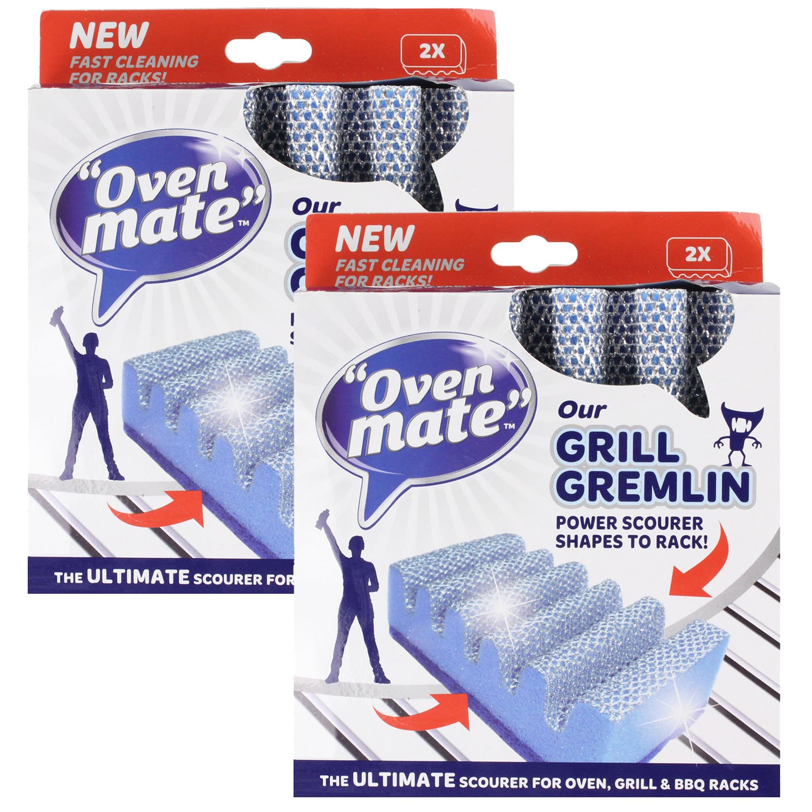 Oven Mate Silver Grill Gremlin (Twin Pack) - 4 Scourers In Total