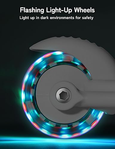 Miniatura 5 de Besrey Patinete para niños de 3 a 10 años, scooter plegable de 3 ruedas con altura ajustable, ruedas de luz LED, cubierta extra ancha para