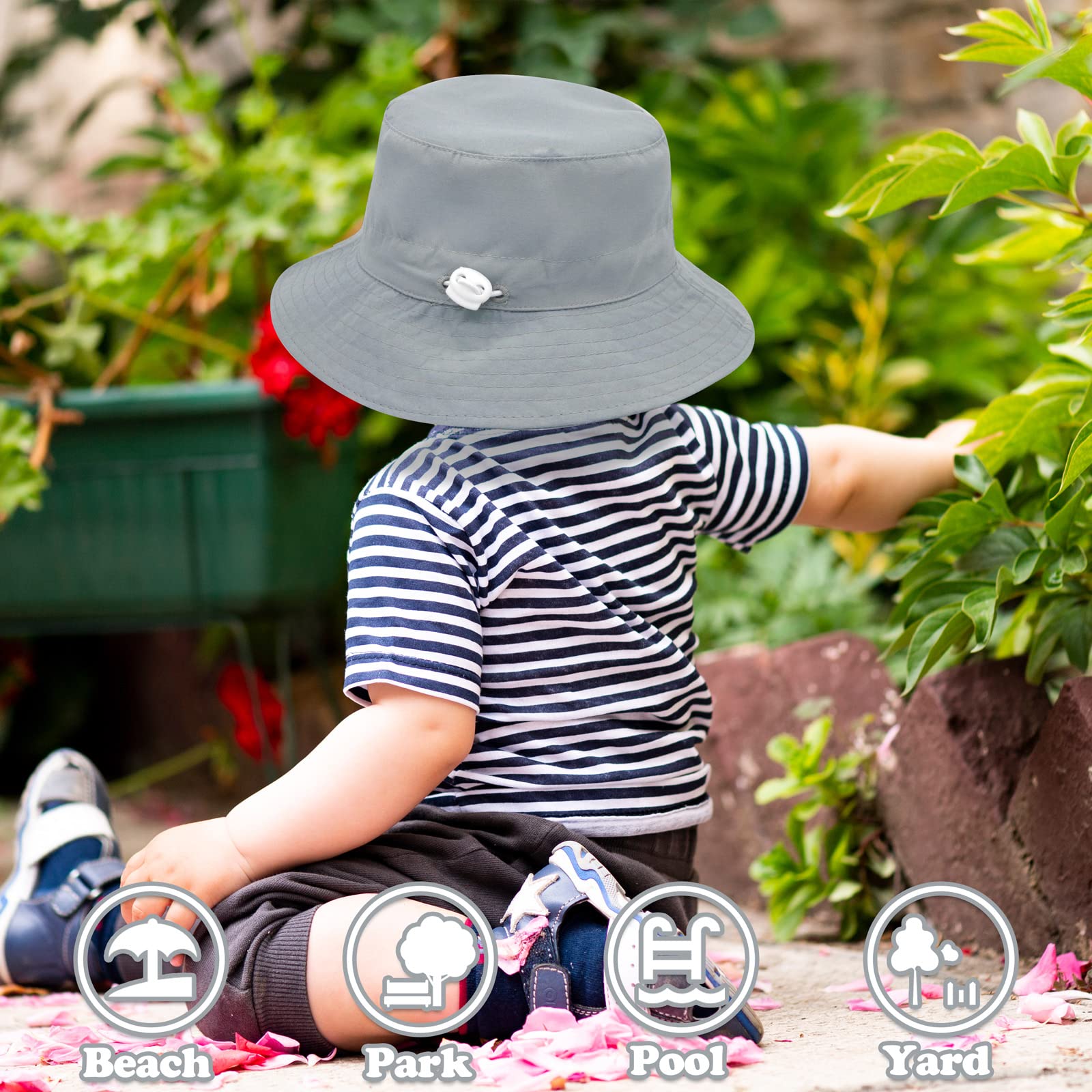 Sarfel Baby Sun Hat Summer Baby Boy Hats UPF 50+ Sun Protection Toddler Hat Bucket for Baby Girl Adjustable Kid Cap