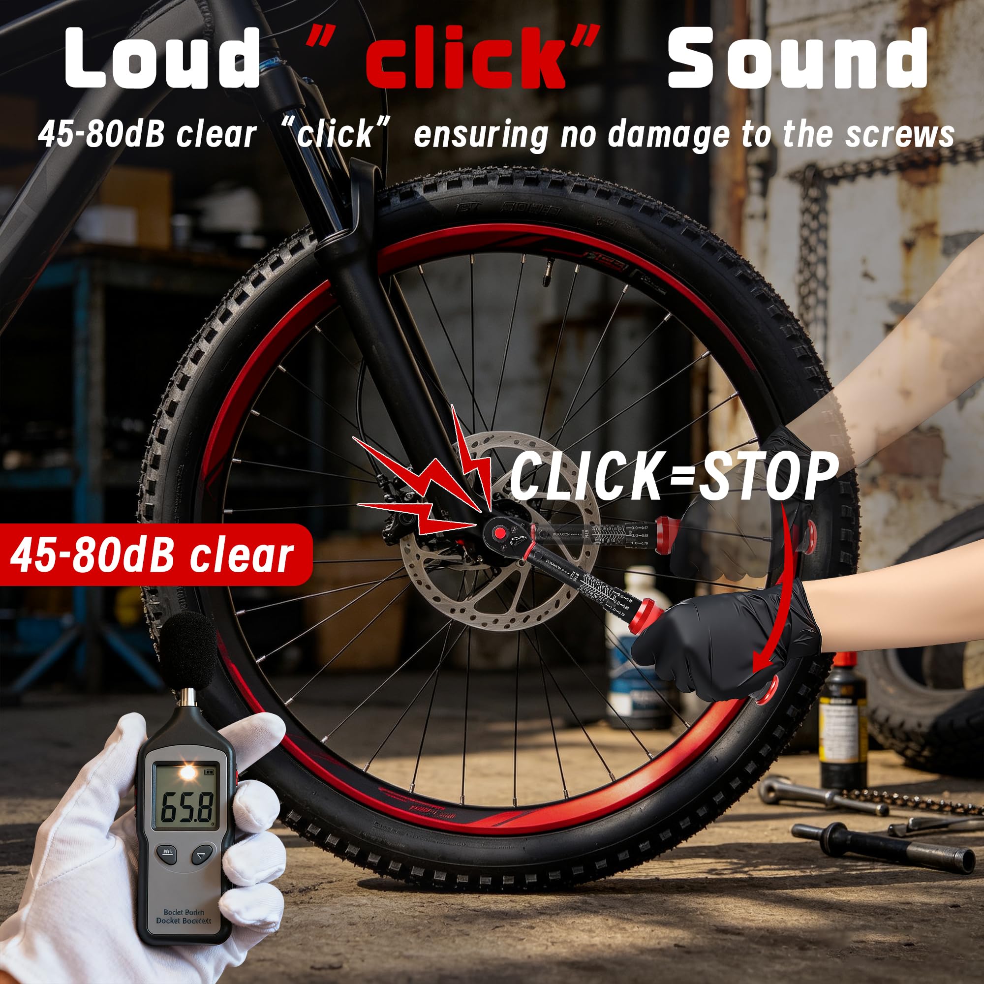 Set di 52 chiavi dinamometriche per bicicletta, attacco da 1/4", 20-240 pollici (2,3-27 Nm)