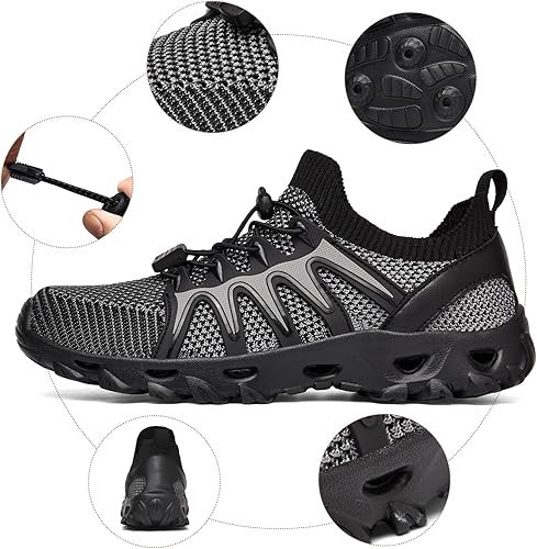 Vista 7 de Alibress - Zapatos de agua para hombres y mujeres, de secado rápido, zapatos acuáticos para senderismo, zapatos de playa para mujeres, zapatos