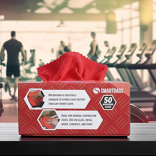Miniatura 10 de Arkwright Smart Rags in Box - Paquete de 50 paños de limpieza de microfibra sin pelusas, sin arañazos ni rayas, toallas de lavado dispensables para