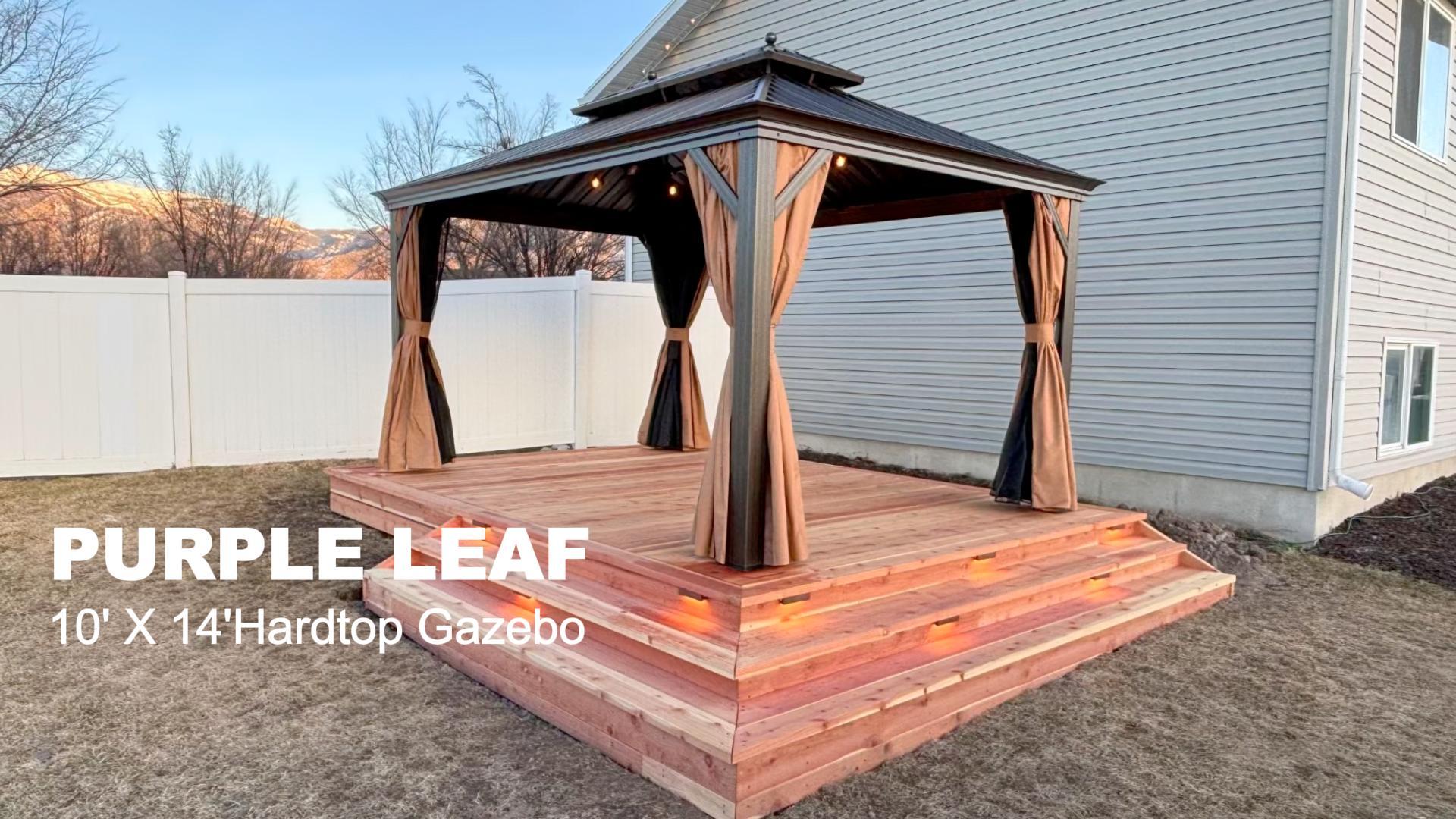 Amazon.com : PURPLE LEAF 12' X 26' Outdoor Hardtop Gazebo Patio