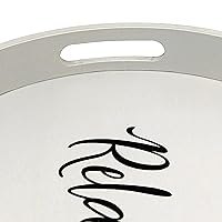 Vista 8 de Elegant Designs HG2013-GYX - Bandeja redonda de madera decorativa para baño y dormitorio, de 13.75 pulgadas, con asas, gris lavado relajado