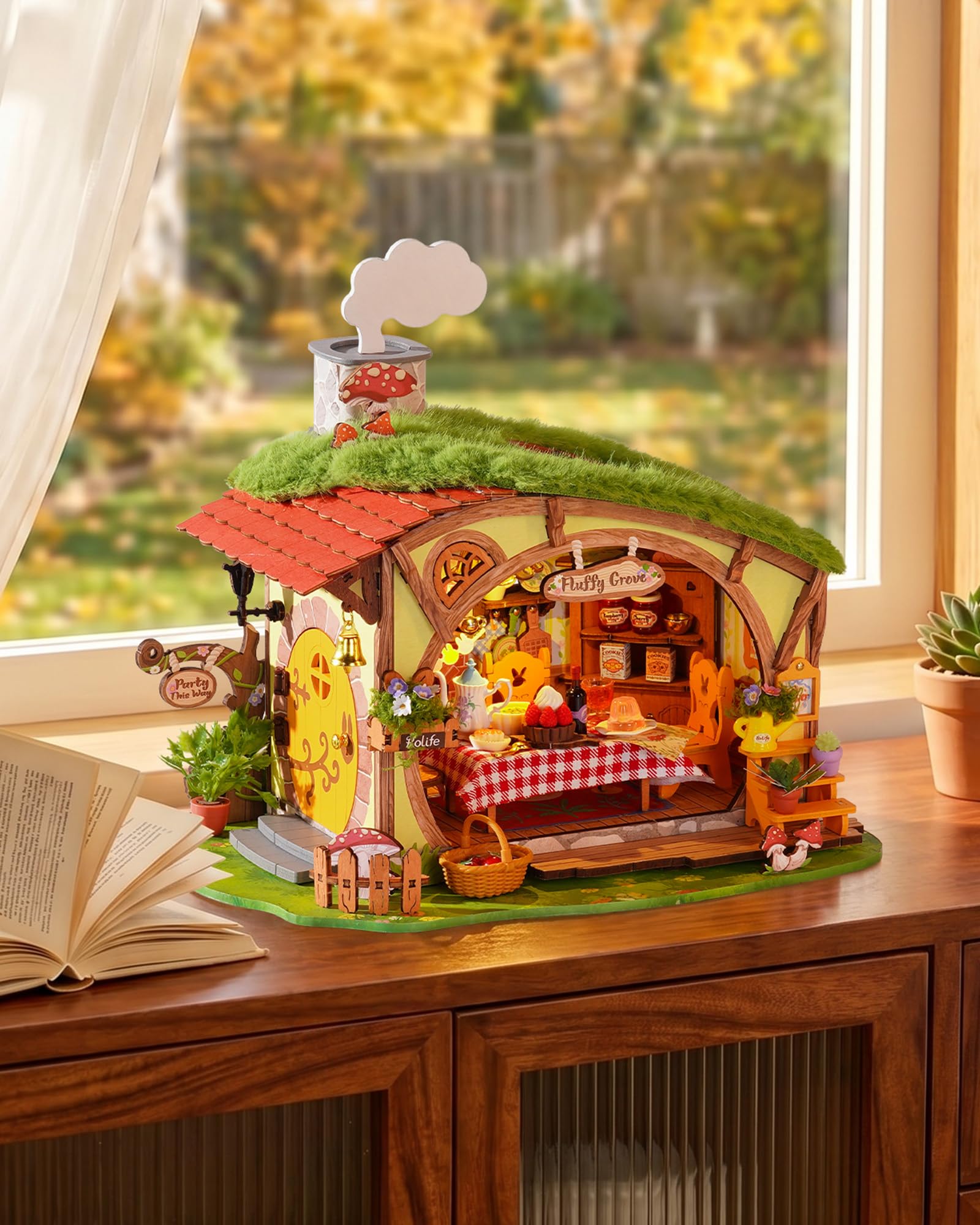 Rolife Casa delle Bambole per Adulti Boschetto Soffice Casa in Miniatura in Legno Kit Modellino Antistress Decorazione Domestica Regali Creativi per Natale
