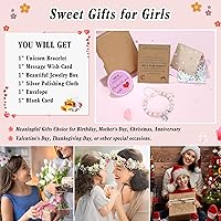 Vista 7 de Hidepoo Pulsera de unicornio - Pulsera de perlas rosas y bolas de diamantes de imitación con inicial de corazón, pulseras de unicornio, joyería