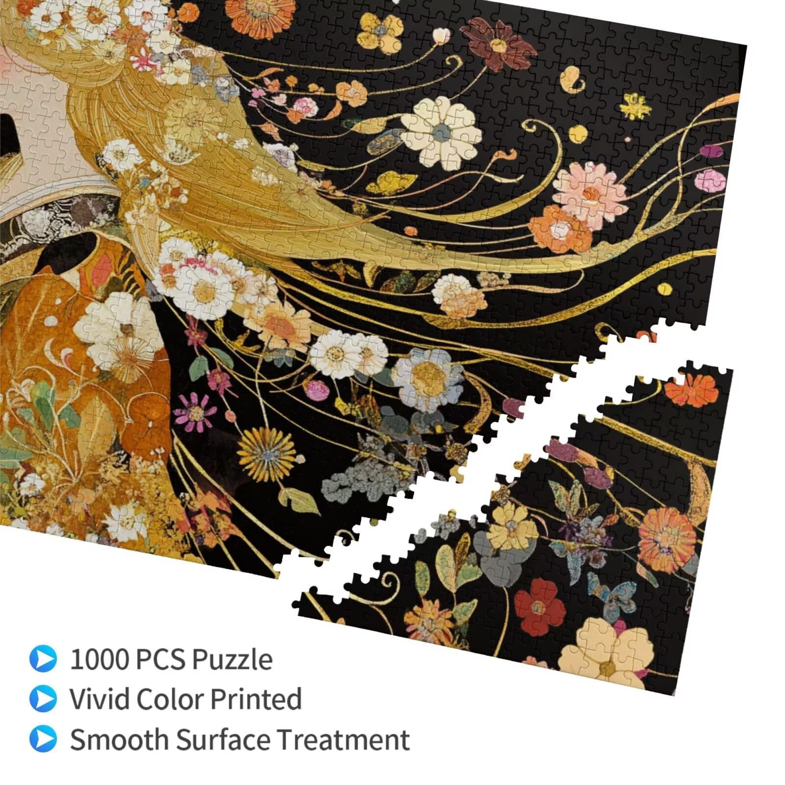 Puzzle kwiatowe, 3000 elementów, Gustav Klimt, puzzle dla dorosłych, z pudełkiem na prezent, "zrób to sam", duże drewniane puzzle dla dorosłych, gra zręcznościowa dla całej rodziny, prezenty dla