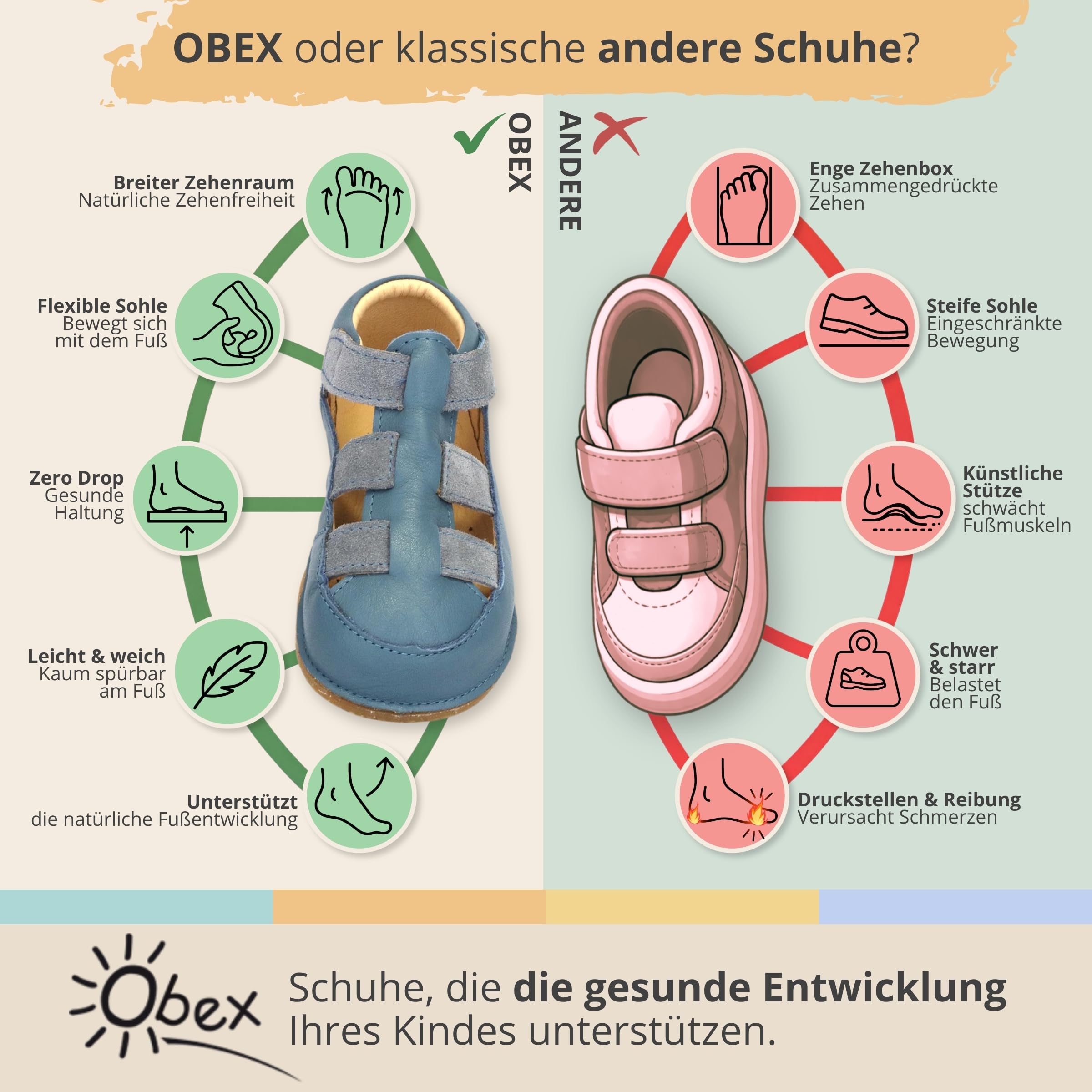 Obex Kapcie dziecięce dla chłopców i dziewczynek, skórzane, antypoślizgowe pantofle, miękkie, do nauki chodzenia, dla małych dzieci, do przedszkola EU 19-32