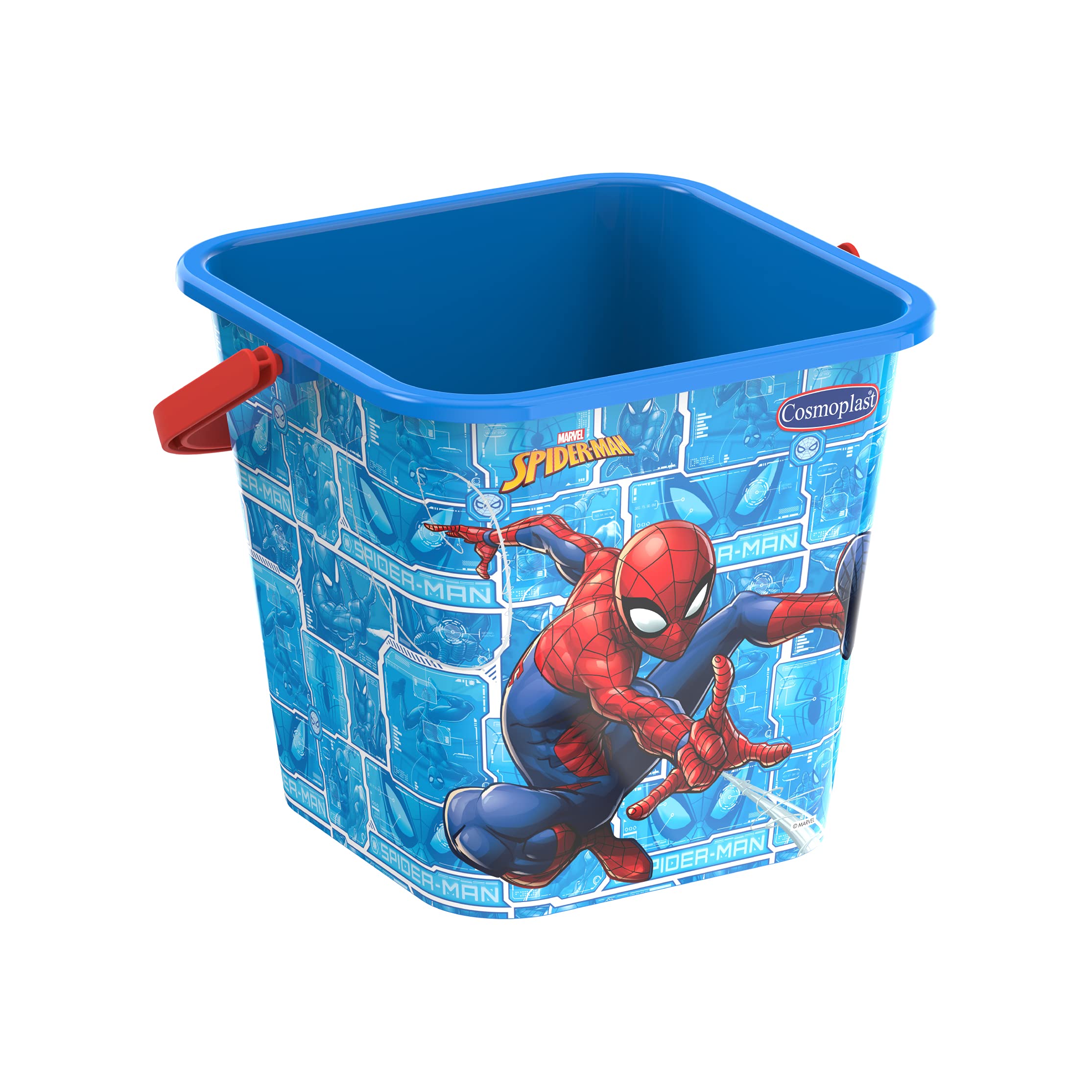 Cosmoplast Marvel Spider-man Square Sand Bucket 5 Liters With Handle