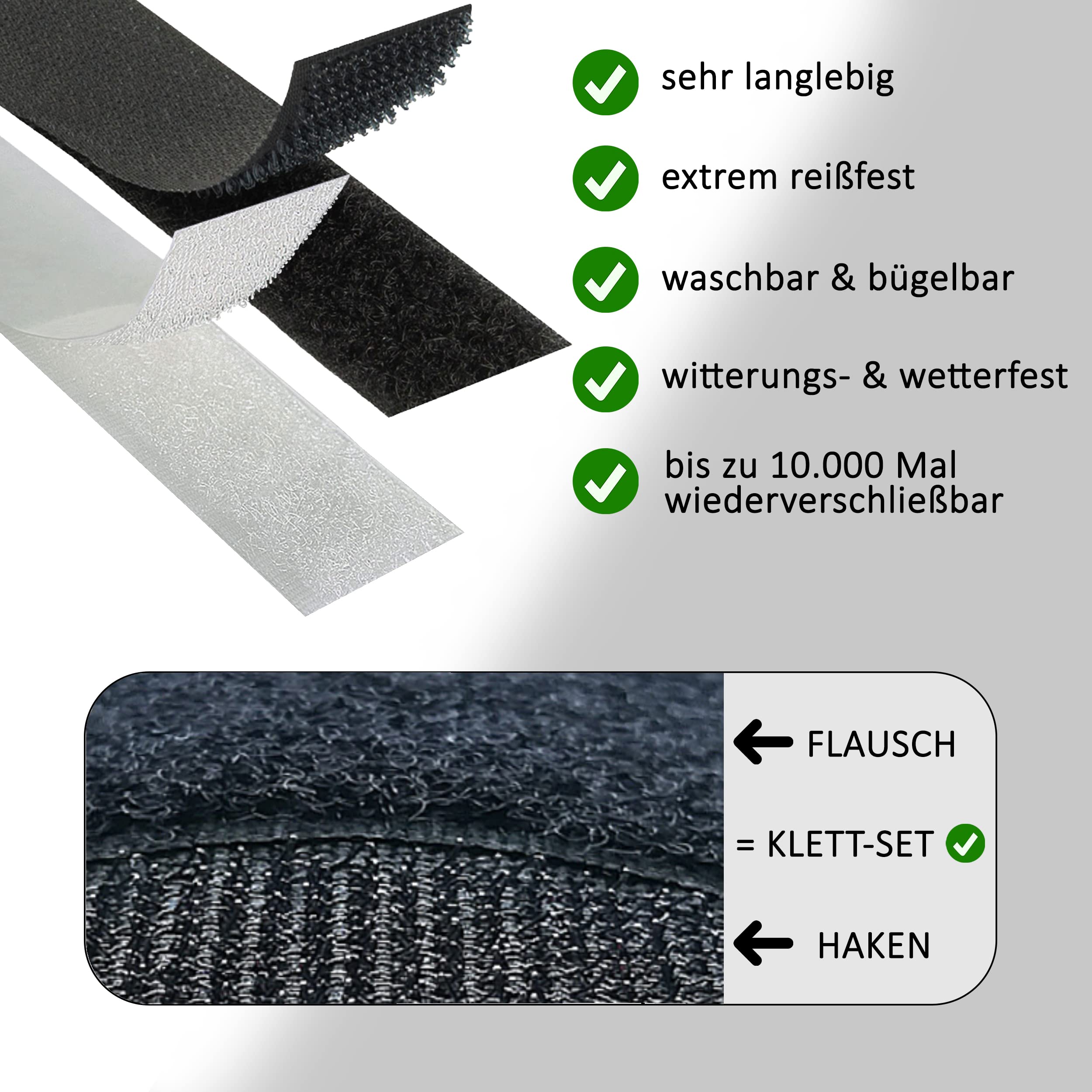 Nastro A Strappo Per Cucire - 16mm X 3m, Bianco O Nero - Foto 6