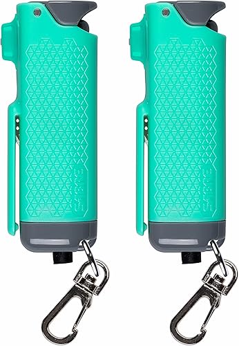 SABRE Safe Escape - Gel pimienta 3 en 1 con cortador de cinturón de seguridad y rompe ventanas, spray pimienta de máxima resistencia, llavero de