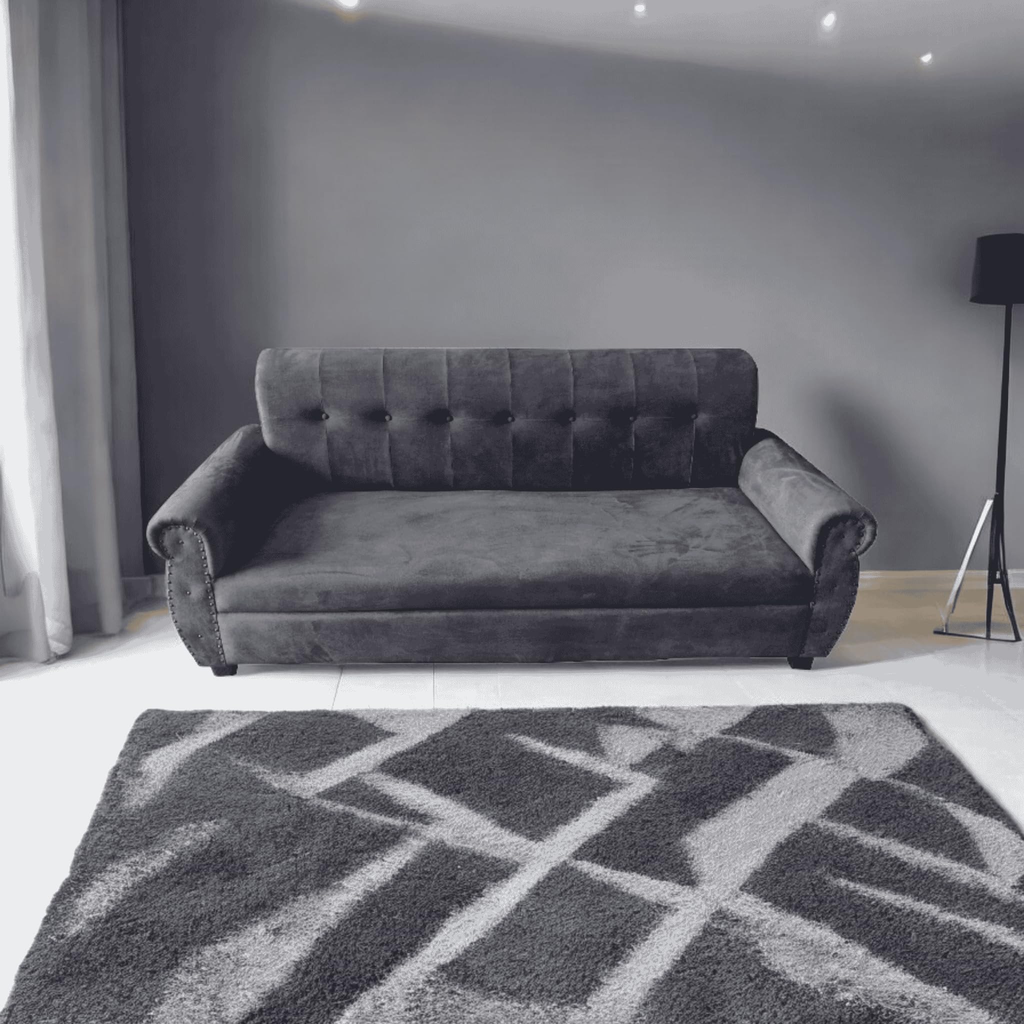 APRODZ Three Seater Fabric Sofa | Comfortable & Stylish Upholstered Sofa for Home & Office | Durable & Elegant Living Room Seating (B0D9NLMDD9) Amazon Price History, Amazon Price Tracker