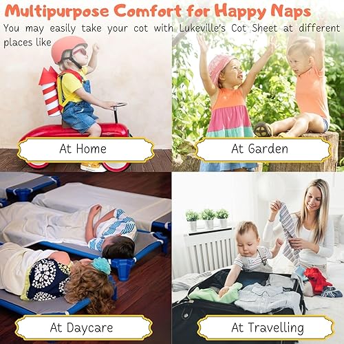 Miniatura 7 de Lukeville Luxury Linen Sábanas para cuna para niños pequeños y preescolares  Sábana para cuna  Bucles elásticos en las esquinas  Sábana bajera para