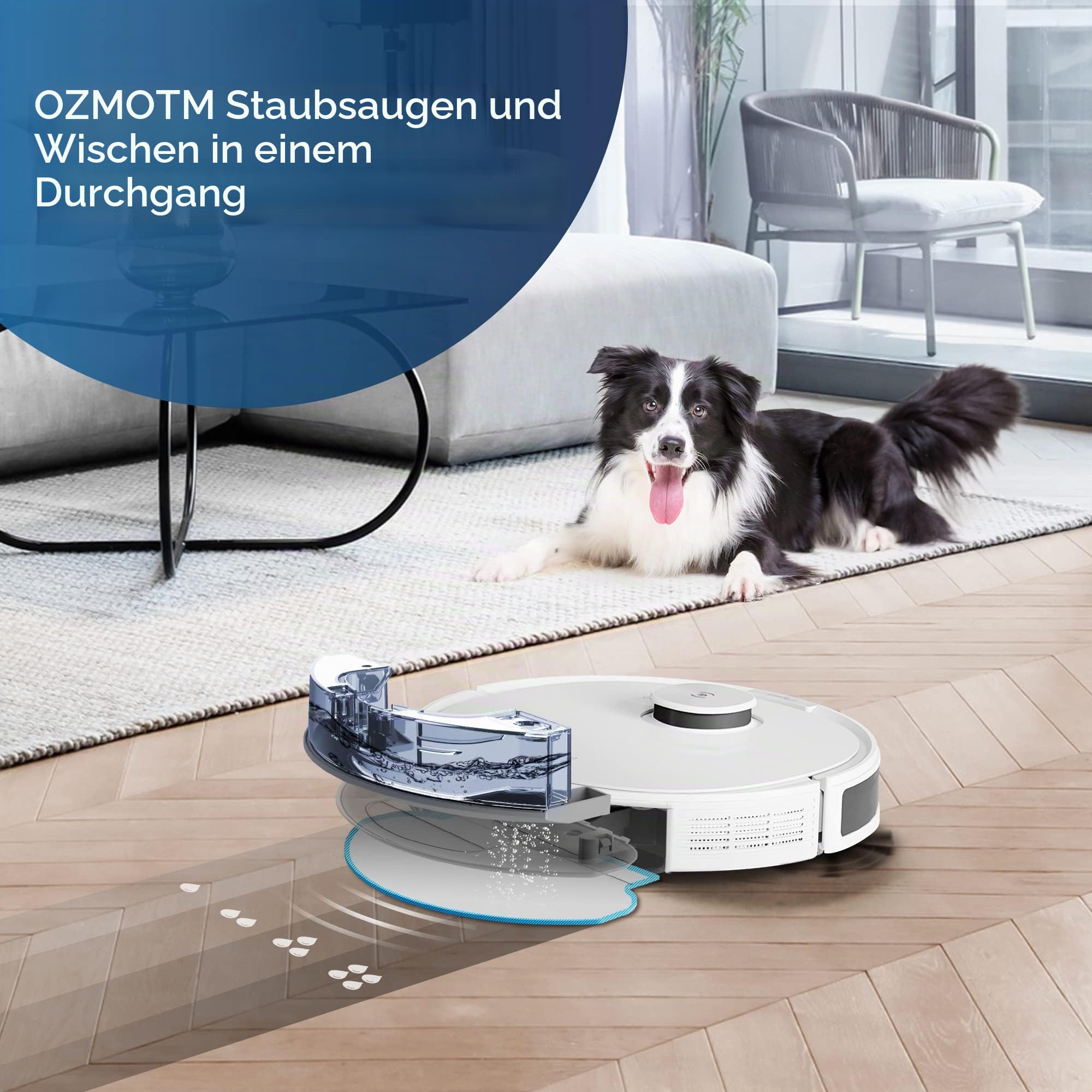ECOVACS DEEBOT N8+ Saugroboter mit Wischfunktion 2300Pa (2,5L Absaugstation, dToF Lasernavigation, Teppicherkennung, Raumreinigungsplan, Kartierung mehrerer Etagen) für Tierhaare Teppich Hartboden