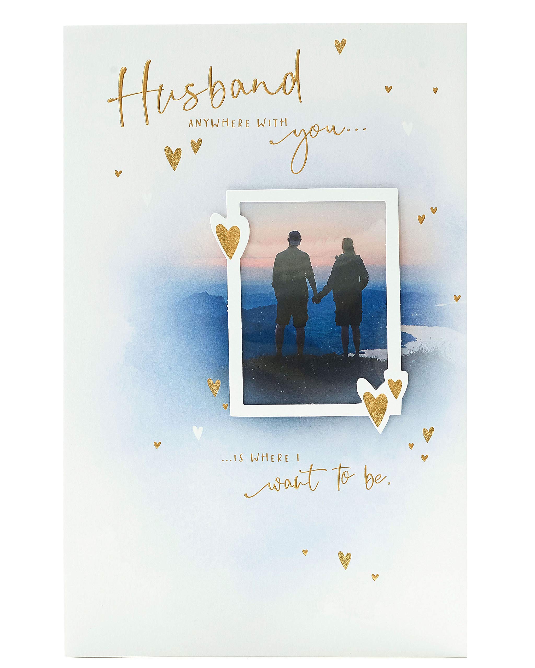 UK Greetings Husband Valentines Day Card With Envelope - Happy Couple Design, Multi, 178 x 273mm